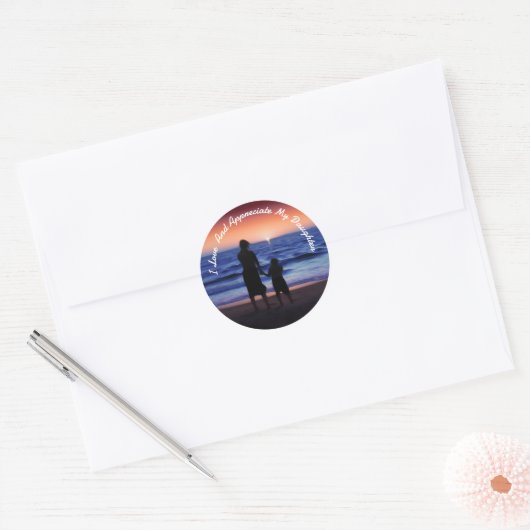 Dochterdag Ronde Sticker (Envelop)