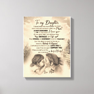 Dochterovers Naar mijn dochter-liefdesmoeder Canvas Afdruk