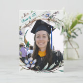 Dochters Afstuderen Natuur krans fotokaart Feestdagenkaart (Staand voorkant)