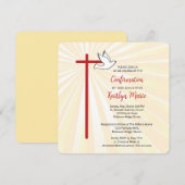 Dochter's bevestiging Cross Dove Gold Rays Kaart (Voorkant / Achterkant)