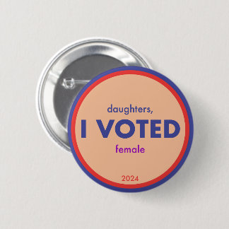 Dochters die Sticker Button hebben gestemd