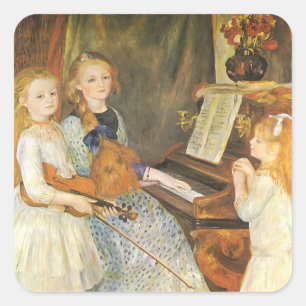 Dochters van Catulle Mendes door Pierre Renoir Vierkante Sticker