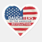 Dochters van de Amerikaanse Revolutie DAR geschied Hart Sticker (Voorkant)