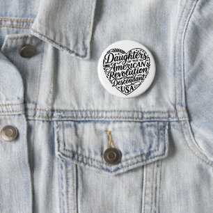 Dochters van de Amerikaanse Revolutie hartontwerp Ronde Button 5,7 Cm