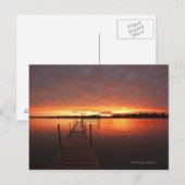 Dock bij zonsondergang op het Minnetonka-meer, MN. Briefkaart (Voorkant / Achterkant)
