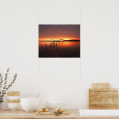 Dock bij zonsondergang op het Minnetonka-meer, MN. Poster (Keuken)