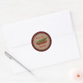 Dock de hallen kano kerstboom pllaid ronde sticker (Envelop)