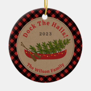 Dock De Zalen Kano Kerstboom Foto Plaid Keramisch Ornament