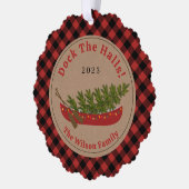 Dock De Zalen Kano Kerstboom Foto Plaid Ornament Kaart (Links)