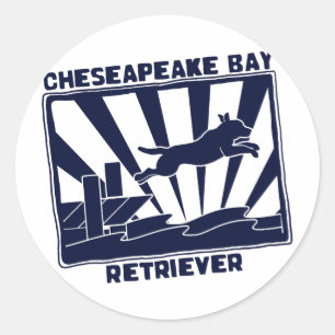 Dock Jumping Chesapeake Bay Retriever Ronde Sticker