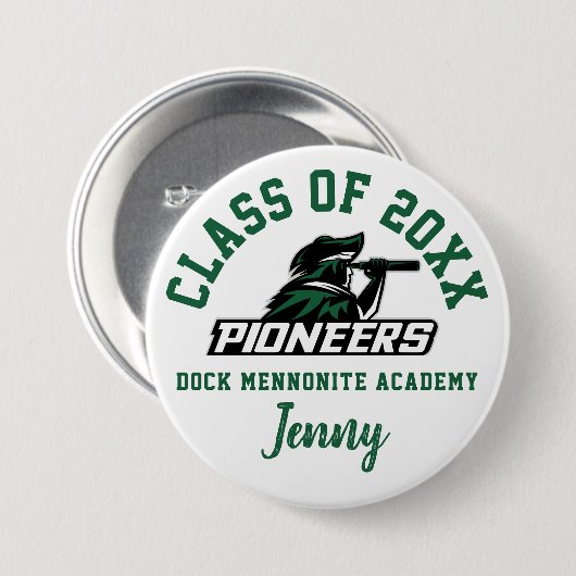 Dock Mennonite Academy Button Logo Custom Personal (Voorkant /achterkant)