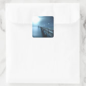 Dock op de Bay Evening Vierkante Sticker (Tas)