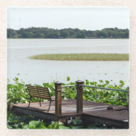 Dock op het meer van Hollingsworth Glazen Onderzetter