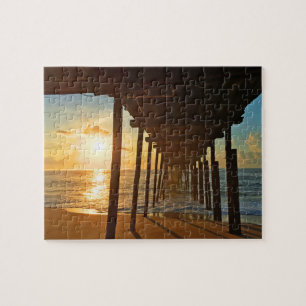 Dock op zonsopgang legpuzzel