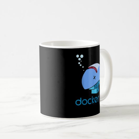 Docker container linux devops programming coding koffiemok (Voorkant rechts)