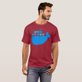 Docker React Node Js Ruby Rail Python Hackathon T-shirt (Voorkant volledig)