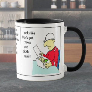 Docker verzendcontainer Cartoon humor Mok