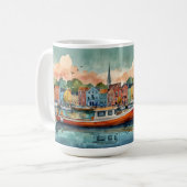 Docking Boats Coffee Mok (Voorkant links)