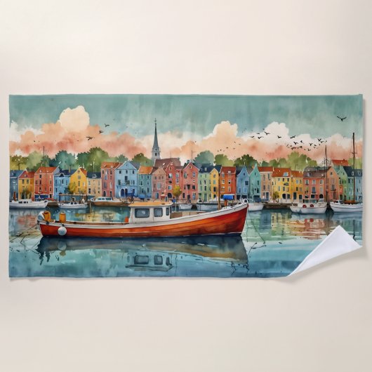 Docking Boats Strandlaken (Voorkant)
