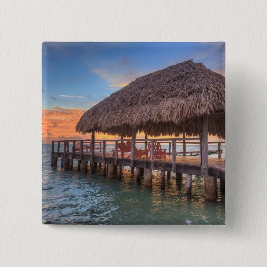 Dockside Sunrise Vierkante Button 5,1 Cm (Voorkant)