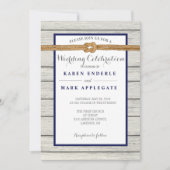 Dockside Touw Rustieke Bruiloft Kaart (Voorkant)