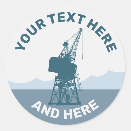 Dockyard Crane Ronde Sticker (Voorkant)