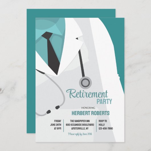 Docteur Avec Invitation Stethoscope (Devant / Derrière)