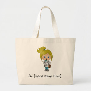 Docteur blond féminin mignon personnalisé sac