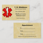 Docteur - Carte de visite et de rendez-vous (Devant / Derrière)