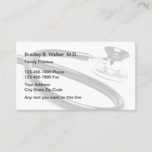 Docteur cartes de visite de pratique en matière de (Devant)