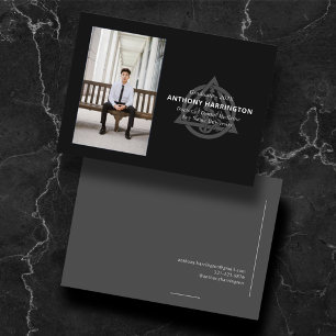 Docteur en chimie Faire-part noir gris foncé