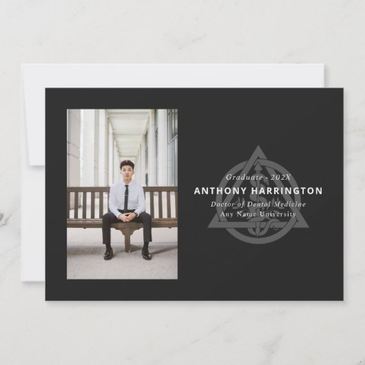 Docteur en chimie Faire-part noir gris foncé (Devant)