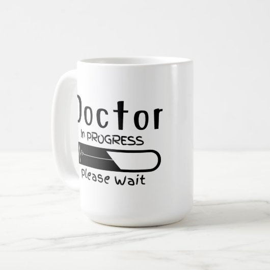 Docteur en cours, Veuillez patienter Coffee Mug (Devant gauche)