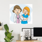 Docteur Et Nouvelle Mère Avec Une Poster Bébé (Bureau à domicile)
