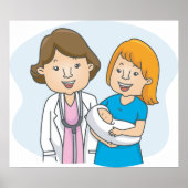 Docteur Et Nouvelle Mère Avec Une Poster Bébé (Devant)