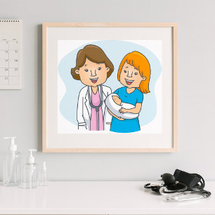 Docteur Et Nouvelle Mère Avec Une Poster Bébé