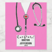 Docteur Graduation Médicale Étiquette de vin de l' (Étiquettes simples)