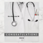 Docteur Graduation Médicale Étiquette de vin de l' (Étiquettes simples)
