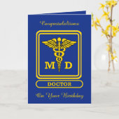 Docteur MD Carte d'anniversaire personnalisée (Fleur jaune)
