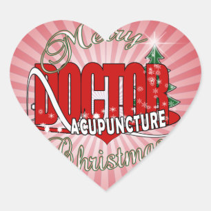 DOCTOR ACUPUNCTURE MERRY CHRISTMAS HART STICKER