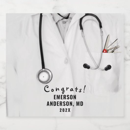 Doctor Afstuderen Medische School Mousserende Wijn Sparkling Wijnetiket (Enkel label)