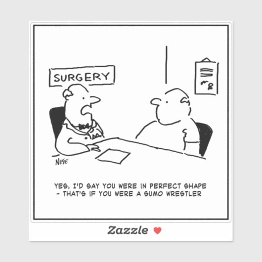 Doctor and Patient in Doctor's Surgery - Funny Sticker (Vel)