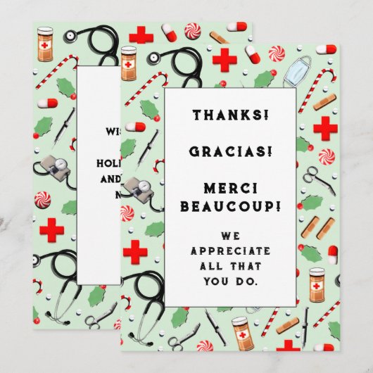 Doctor Appreciation Holiday Cards Bedankkaart (Voorkant / Achterkant)