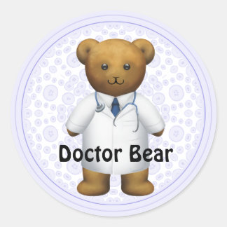 Doctor Beer - Teddy Bear Ronde Sticker