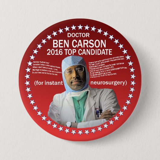 Doctor Ben Carson Ronde Button 7,6 Cm (Voorkant)