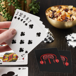 Doctor Brain-weefsel Luisteren naar muziek Pokerkaarten