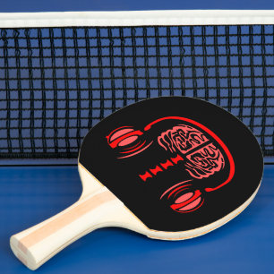 Doctor Brain-weefsel Luisteren naar muziek Tafeltennisbatje