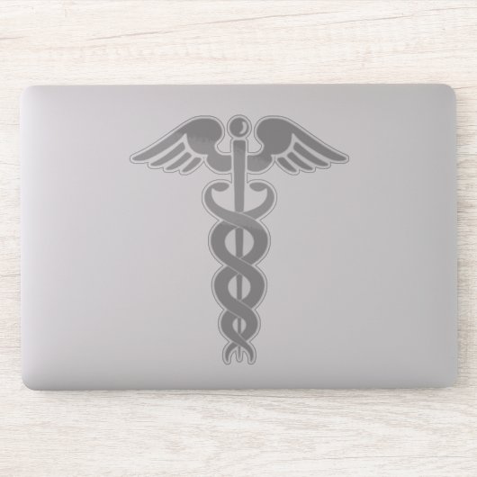 Doctor Caduceus Grey Sticker (Computer)