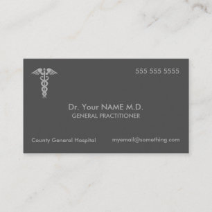 Doctor Caduceus Grey Visitekaartje