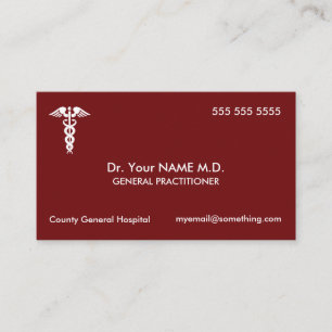 Doctor Caduceus Red Visitekaartje